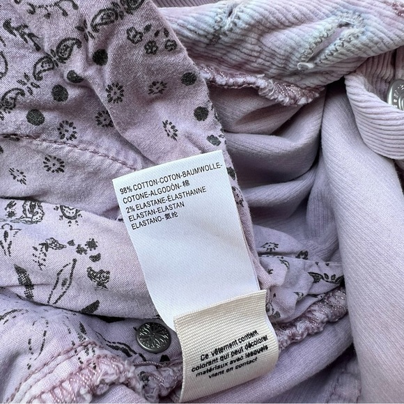 Free People Purple Corduroy Button Fly  Women Size 26 - Picture 8 of 8